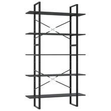 Boekenkast Met 5 Schappen Bewerkt Hout 100 x 30 x 175 cm Grijs