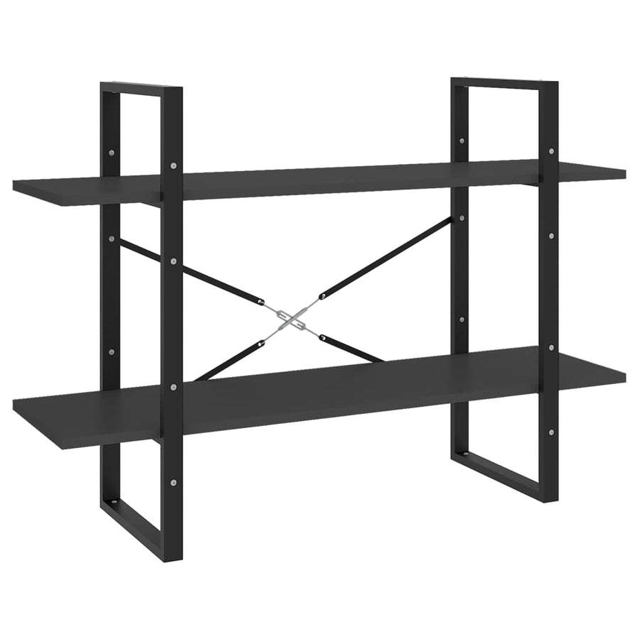 Boekenkast Met 5 Schappen Bewerkt Hout 100 x 30 x 175 cm Grijs