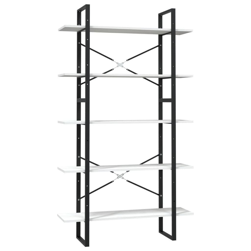 Boekenkast Met 5 Schappen Grenenhout 100 x 30 x 175 cm Wit