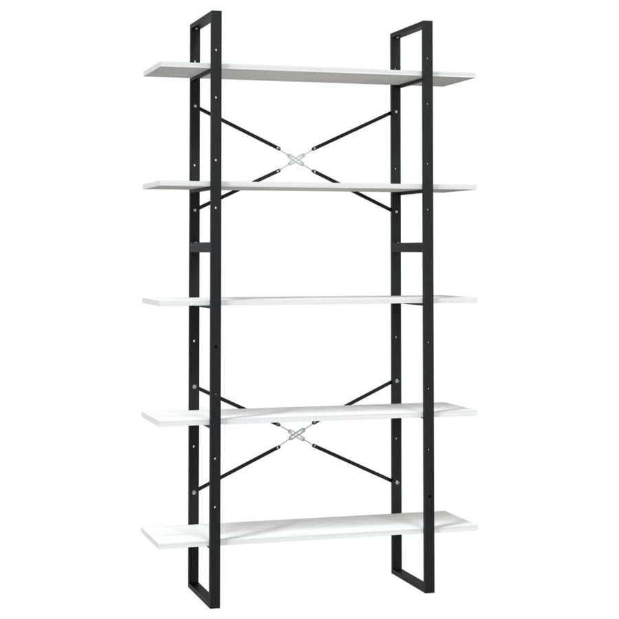 Boekenkast Met 5 Schappen Grenenhout 100 x 30 x 175 cm Wit