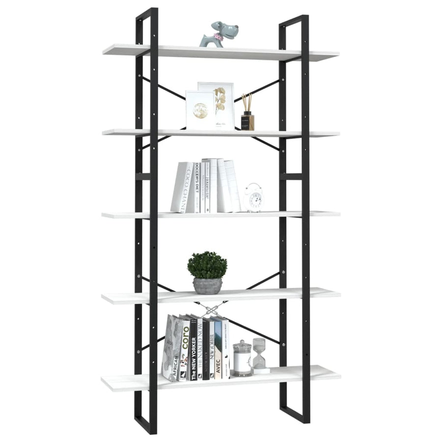 Boekenkast Met 5 Schappen Grenenhout 100 x 30 x 175 cm Wit