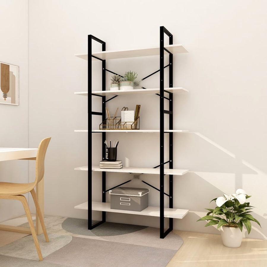 Boekenkast Met 5 Schappen Grenenhout 100 x 30 x 175 cm Wit