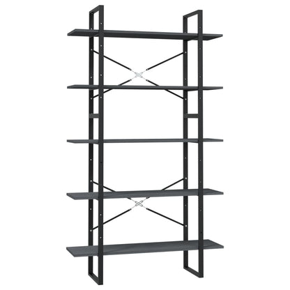 Boekenkast Met 5 Schappen Grenenhout 100 x 30 x 175 cm Grijs