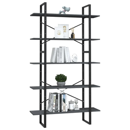 Boekenkast Met 5 Schappen Grenenhout 100 x 30 x 175 cm Grijs