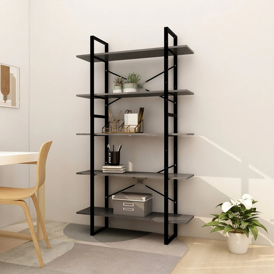Boekenkast Met 5 Schappen Grenenhout 100 x 30 x 175 cm Grijs