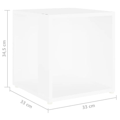 Bijzettafel 33X33X34,5 Cm Bewerkt Hout 1 Wit