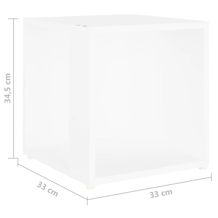 Bijzettafel 33X33X34,5 Cm Bewerkt Hout 1 Wit