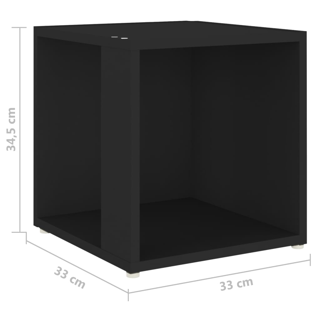Bijzettafel 33X33X34,5 Cm Spaanplaat Zwart 1