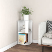 Hoekkast 33x33x67 cm bewerkt hout wit wandmontage