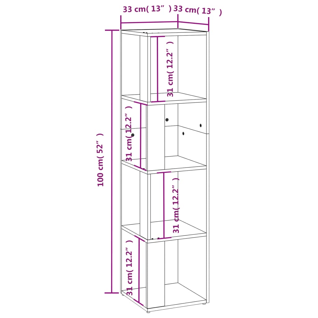 Hoekkast 33X33X132 Cm Spaanplaat Sonoma Eikenkleurig 33 x 33 x 132 cm