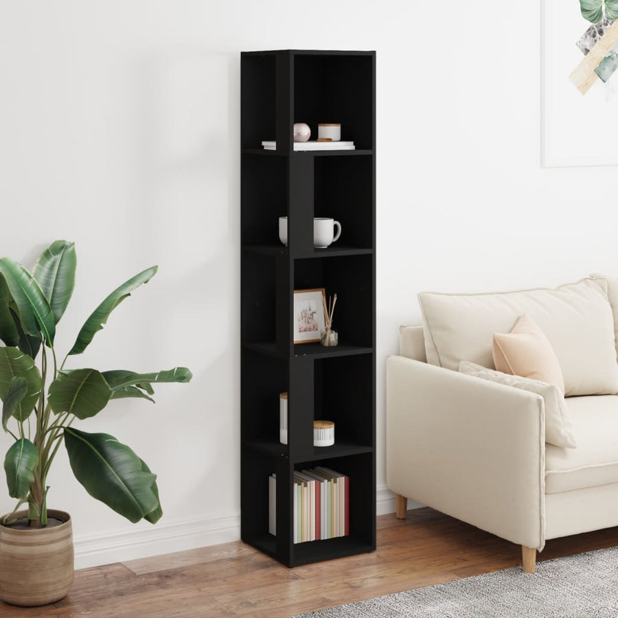 Hoekkast 33x33x164,5 cm spaanplaat zwart 33 x 33 x 164.5 cm Zwart