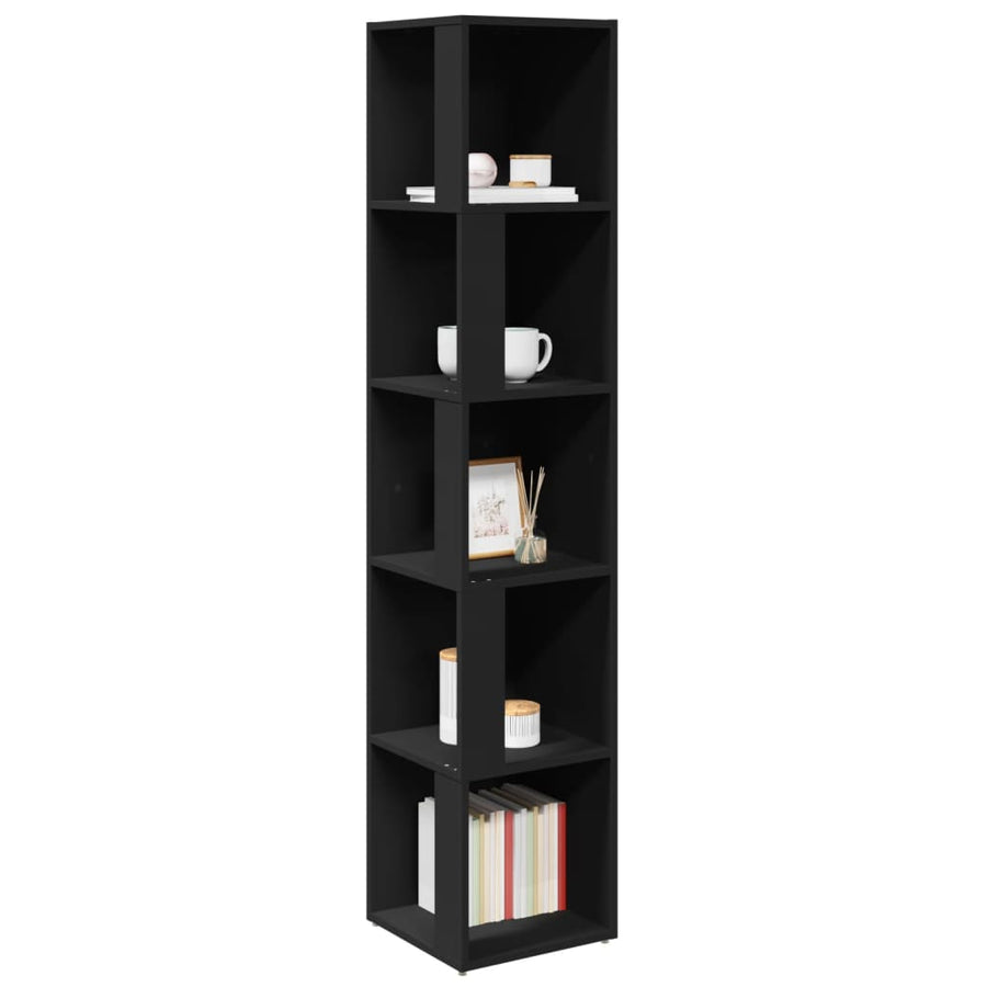 Hoekkast 33x33x164,5 cm spaanplaat zwart 33 x 33 x 164.5 cm Zwart