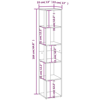 Hoekkast 33x33x164,5 cm spaanplaat zwart 33 x 33 x 164.5 cm Zwart