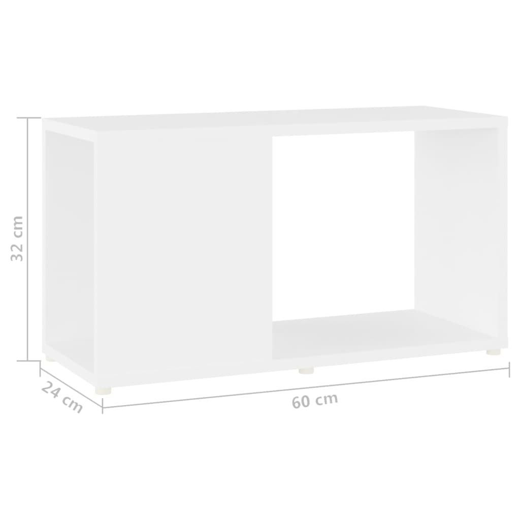 Tv-Meubel 60X24X32 Cm Bewerkt Hout Wit