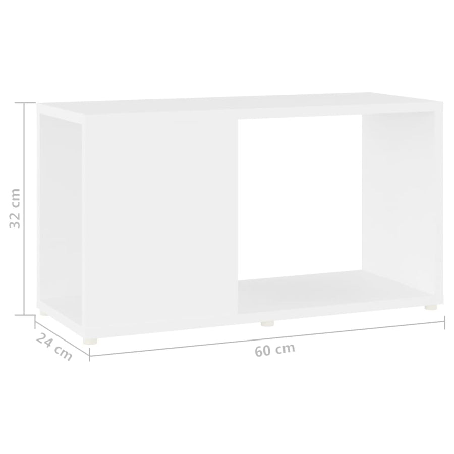 Tv-Meubel 60X24X32 Cm Bewerkt Hout Wit