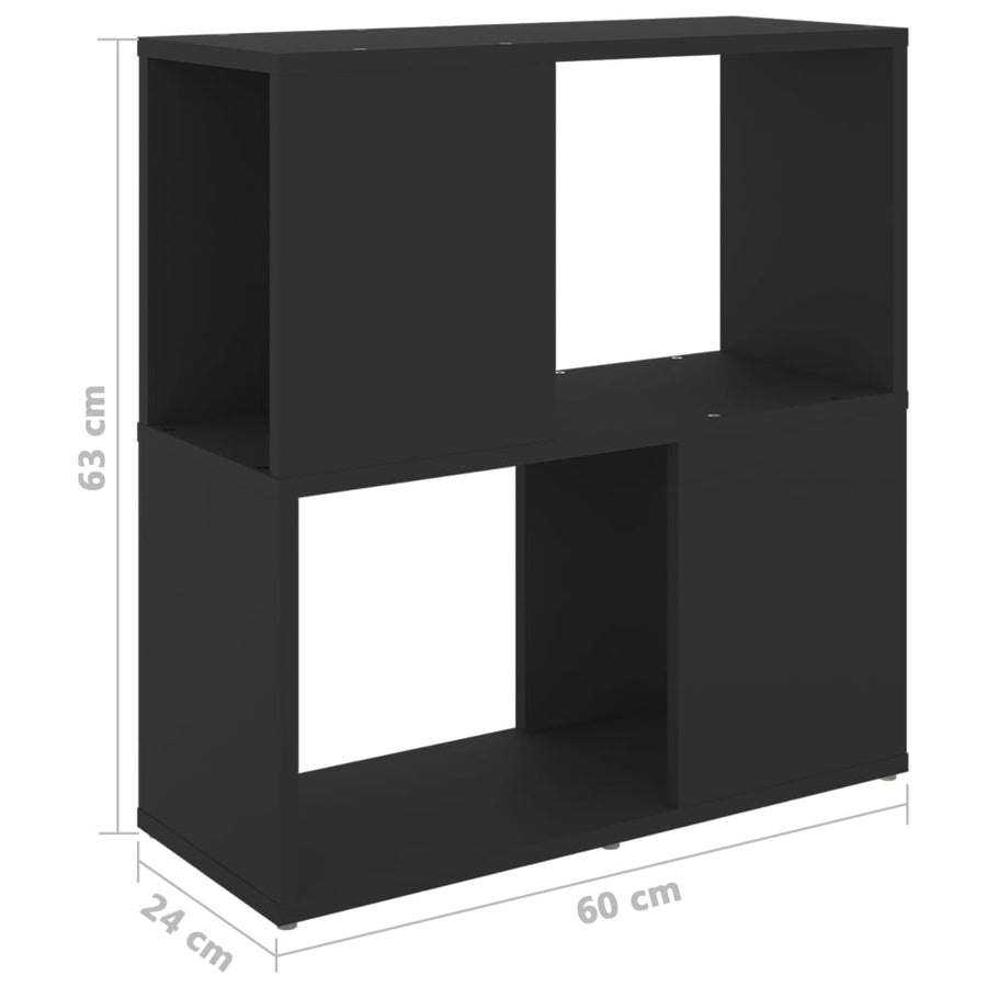Boekenkast 60X24X63 Cm Spaanplaat Zwart