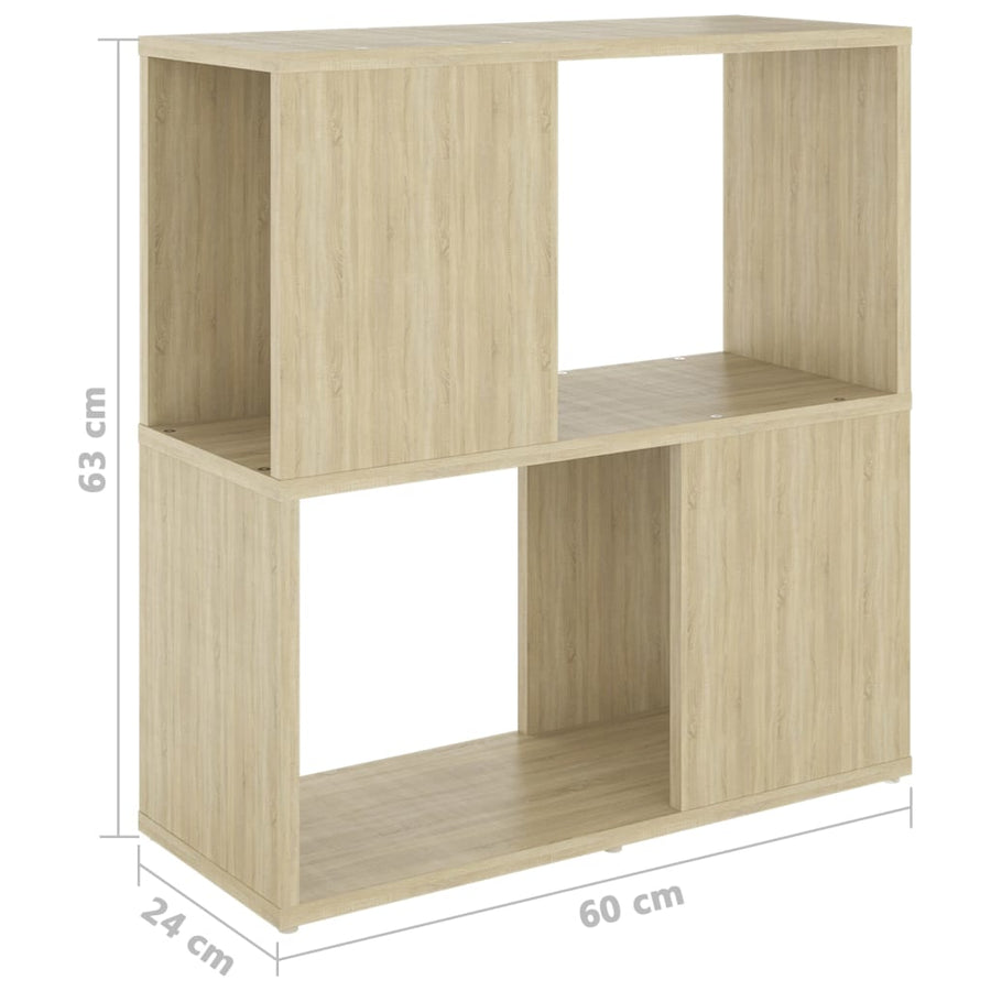 Boekenkast 60X24X63 Cm Spaanplaat Sonoma Eikenkleurig 1
