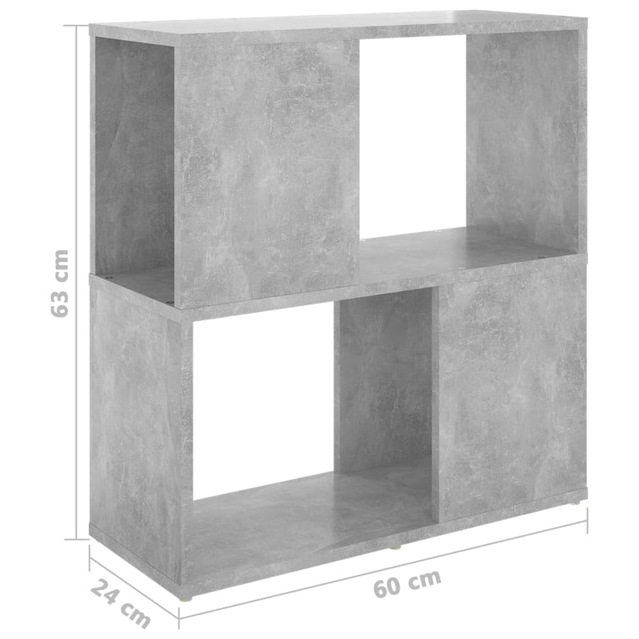 Boekenkast 60X24X63 Cm Spaanplaat Betongrijs 1