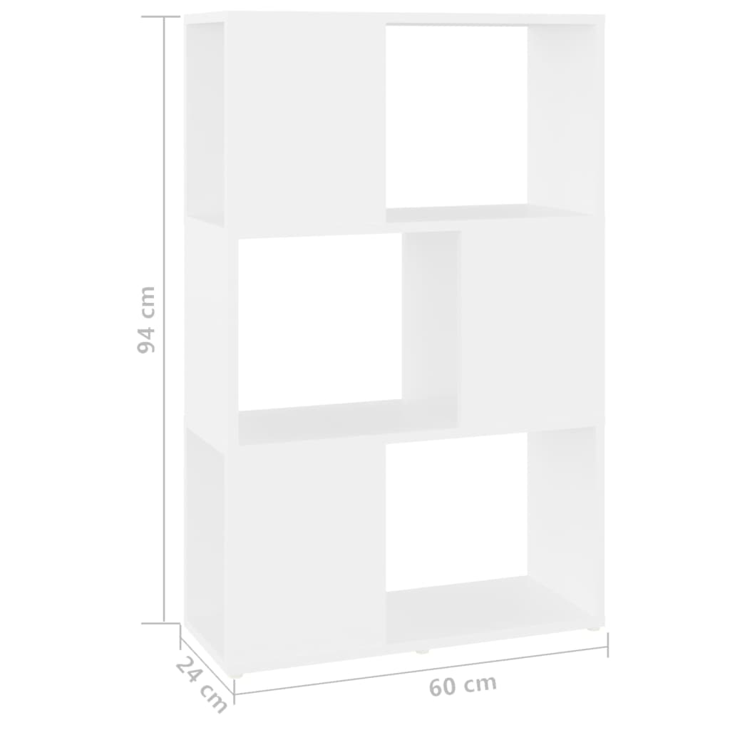 Boekenkast/Kamerscherm Bewerkt Hout Wit 60 x 24 x 94 cm