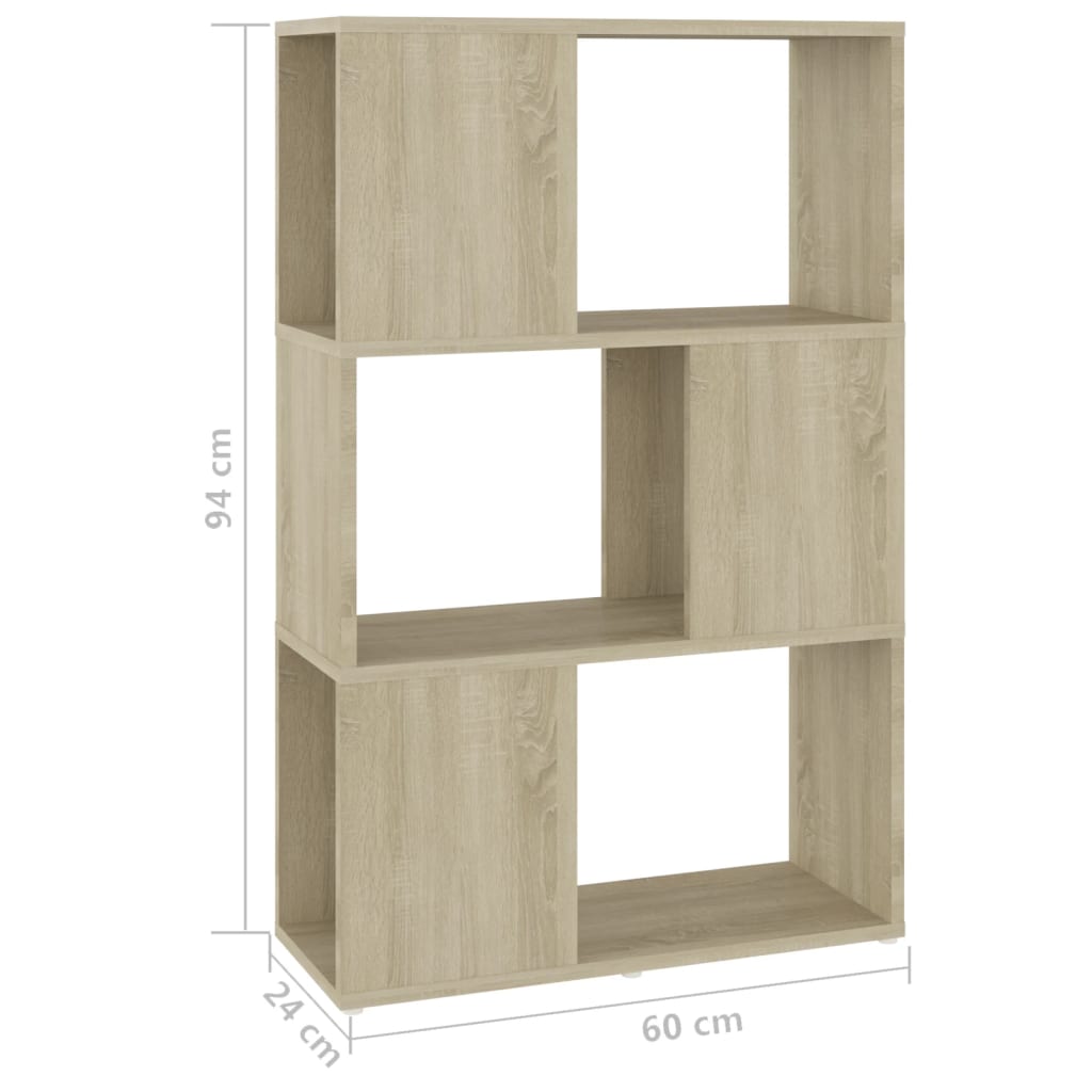 Boekenkast/Kamerscherm Bewerkt Hout Sonoma Eiken 60 x 24 x 94 cm