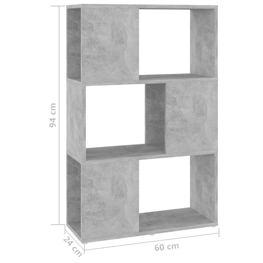 Boekenkast/Kamerscherm 60X24X94 Cm Spaanplaat Betongrijs 1