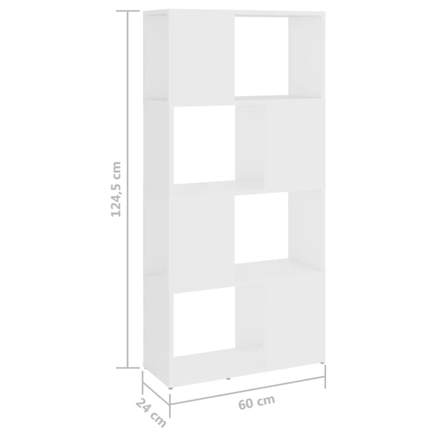 Boekenkast/Kamerscherm 60X24X124,5 Cm Spaanplaat Wit