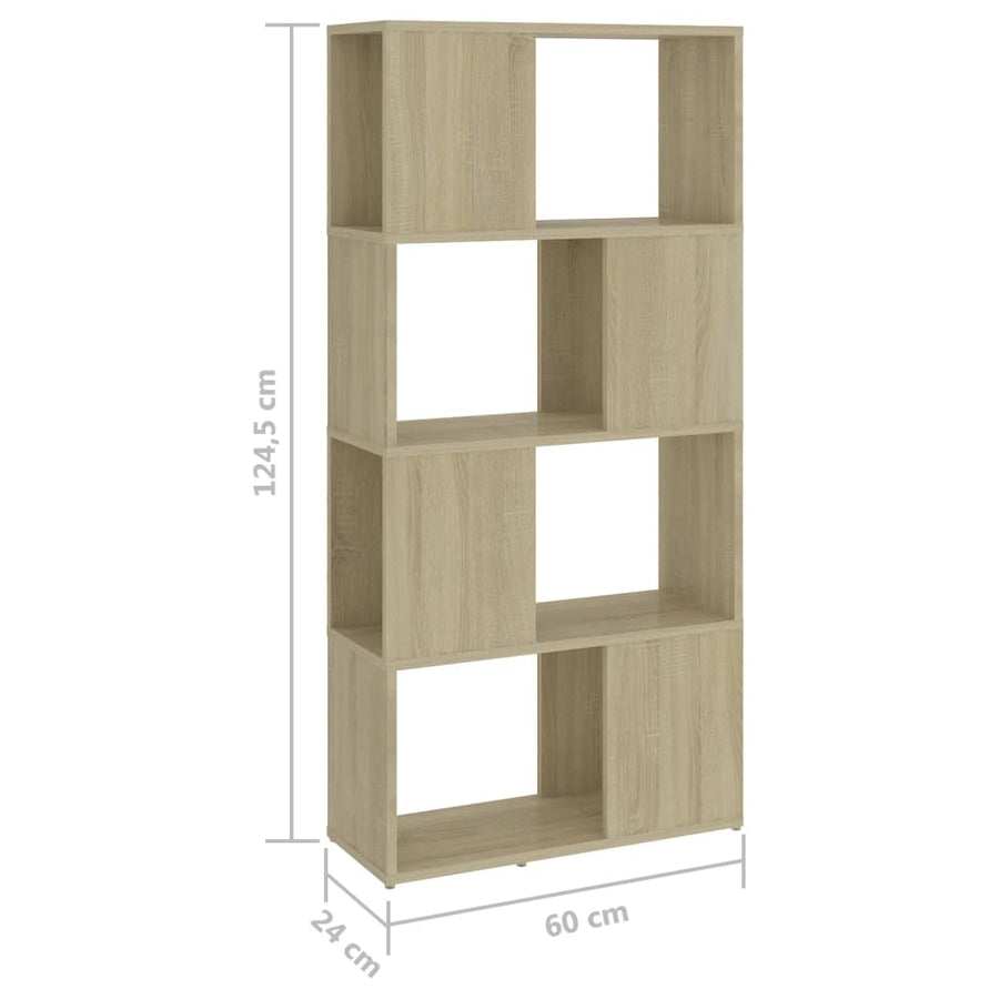 Boekenkast/Kamerscherm 60X24X124,5 Cm Bewerkt Hout Sonoma Eiken 60 x 24 x 124.5 cm