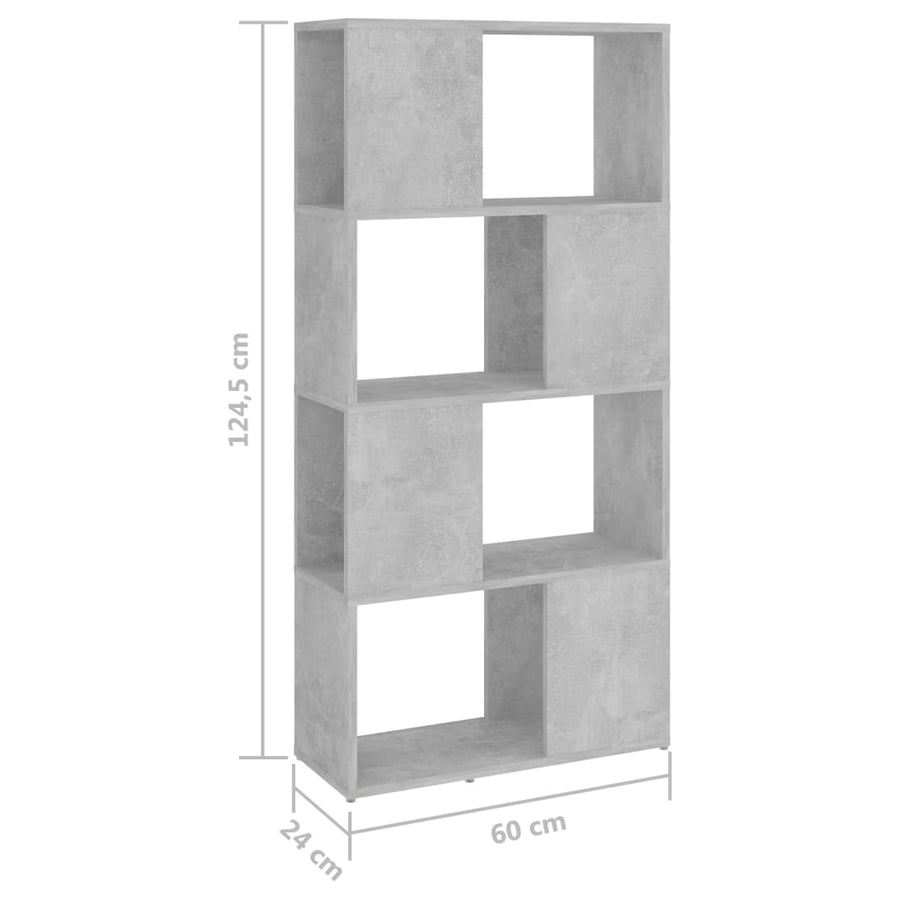 Boekenkast/Kamerscherm 60X24X124,5 Cm Betongrijs 60 x 24 x 124.5 cm