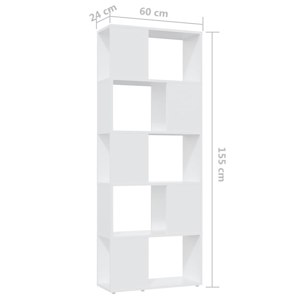 Boekenkast/Kamerscherm 60X24X155 Cm Spaanplaat Wit