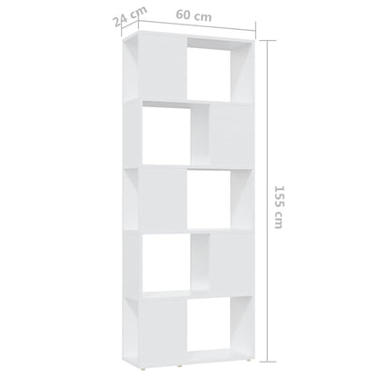 Boekenkast/Kamerscherm 60X24X155 Cm Spaanplaat Wit