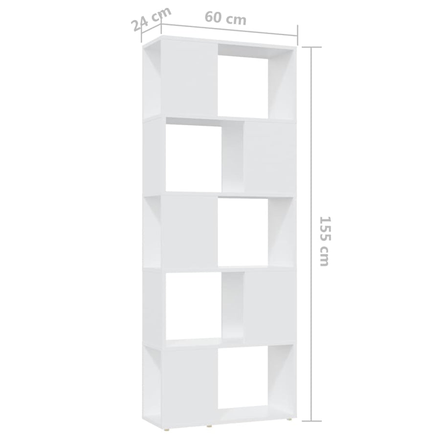 Boekenkast/Kamerscherm 60X24X155 Cm Spaanplaat Wit
