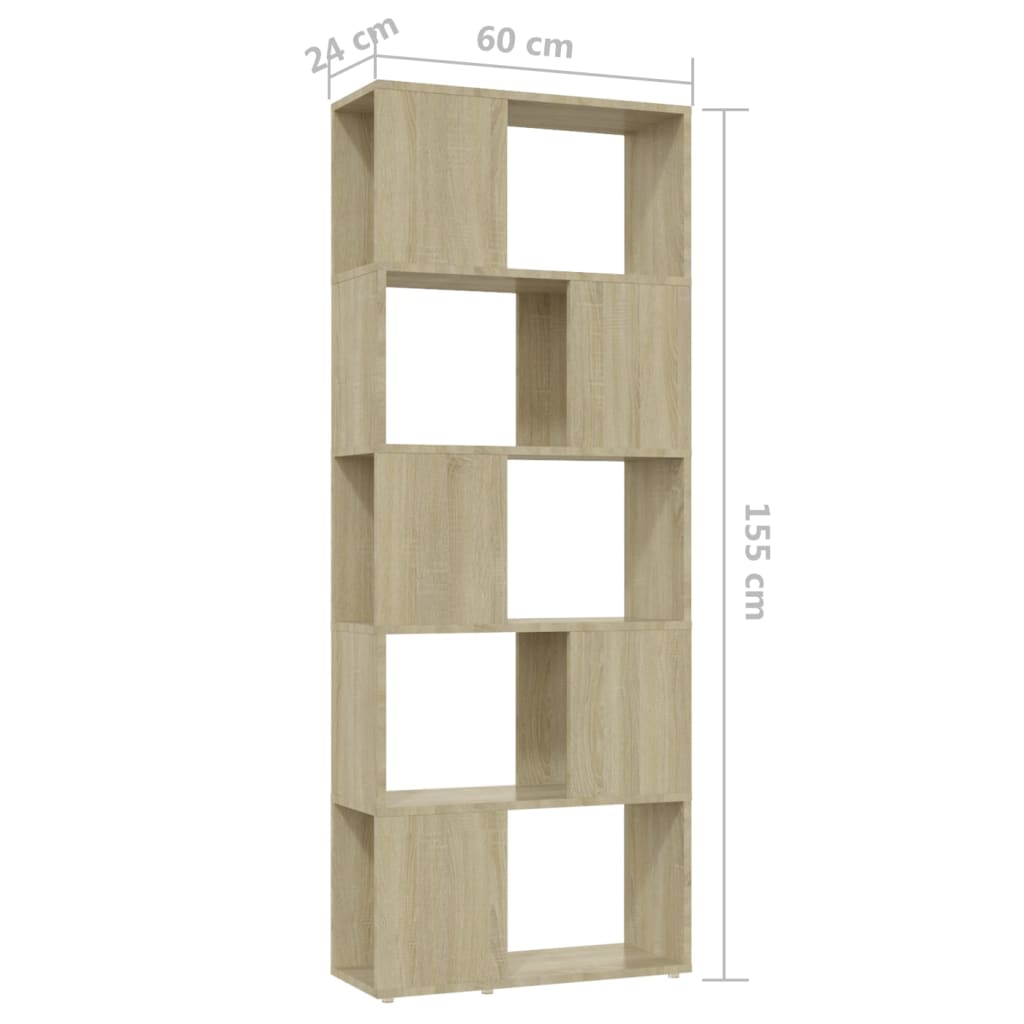Boekenkast/Kamerscherm 60X24X155 Cm Sonoma Eikenkleurig