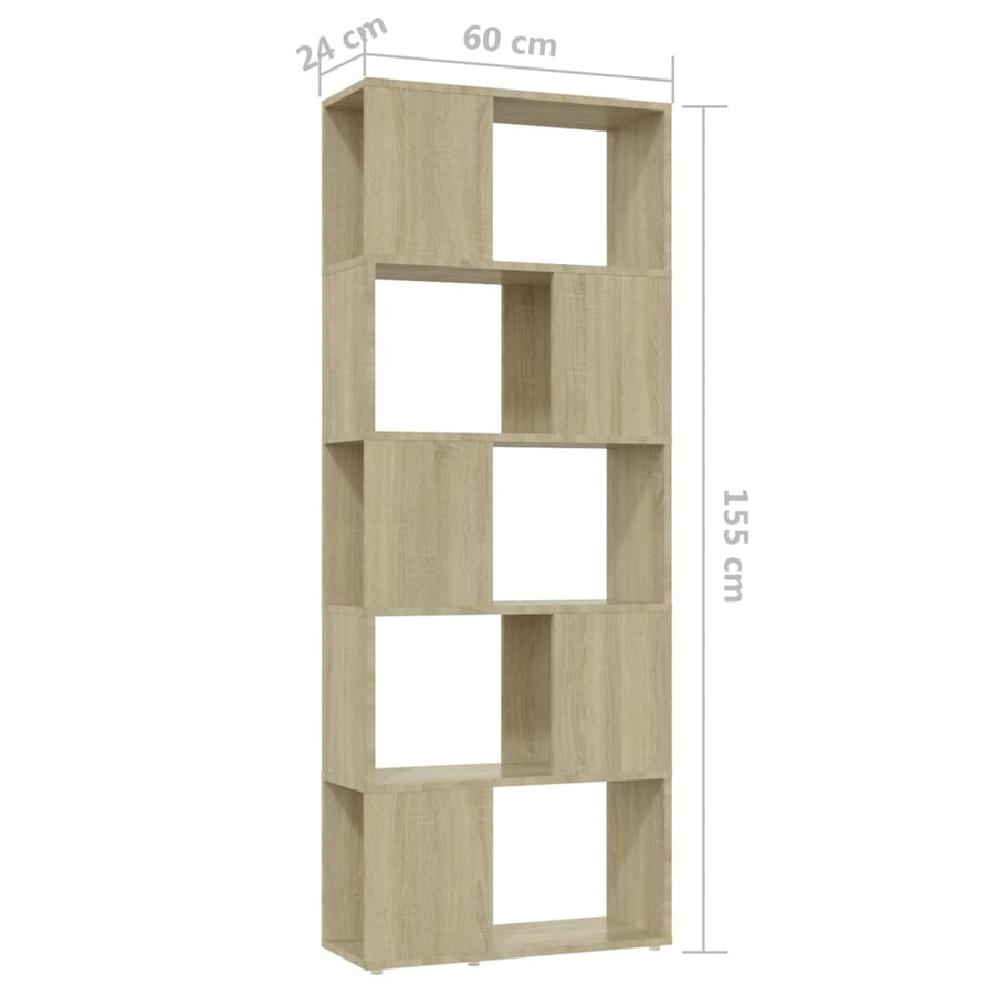 Boekenkast/Kamerscherm 60X24X155 Cm Sonoma Eikenkleurig
