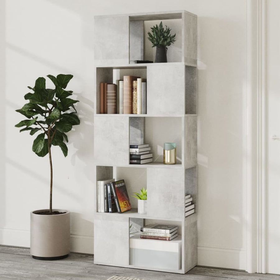 Boekenkast/kamerscherm 60x24x155 cm betongrijs
