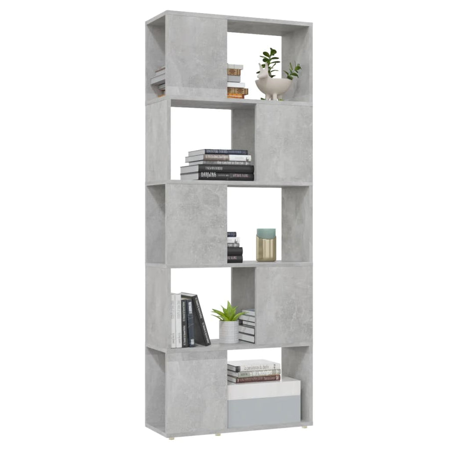 Boekenkast/kamerscherm 60x24x155 cm betongrijs