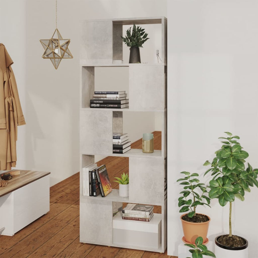 Boekenkast/kamerscherm 60x24x155 cm betongrijs