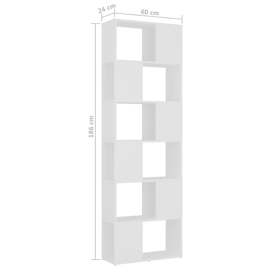 Boekenkast/Kamerscherm 60X24X186 Cm Wit