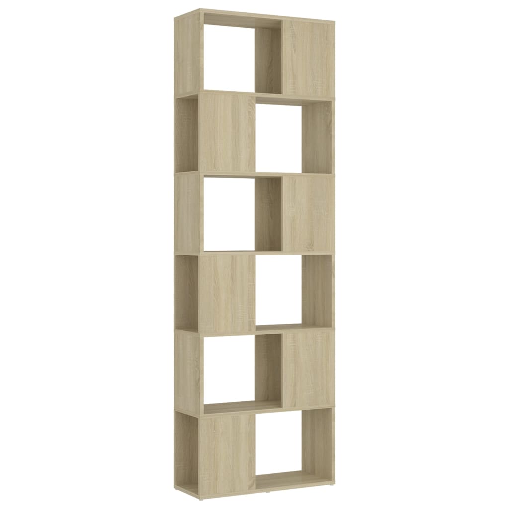 Boekenkast/Kamerscherm 60X24X186 Cm Spaanplaat Sonoma Eiken