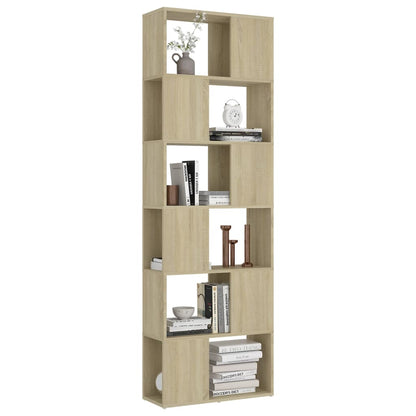 Boekenkast/Kamerscherm 60X24X186 Cm Spaanplaat Sonoma Eiken