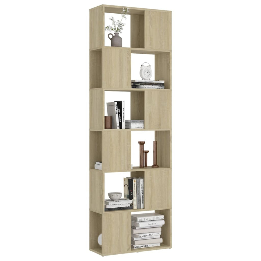 Boekenkast/Kamerscherm 60X24X186 Cm Spaanplaat Sonoma Eiken