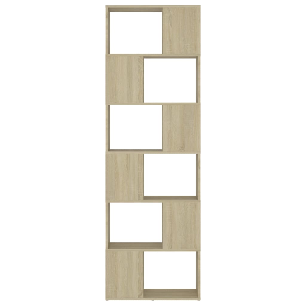 Boekenkast/Kamerscherm 60X24X186 Cm Spaanplaat Sonoma Eiken