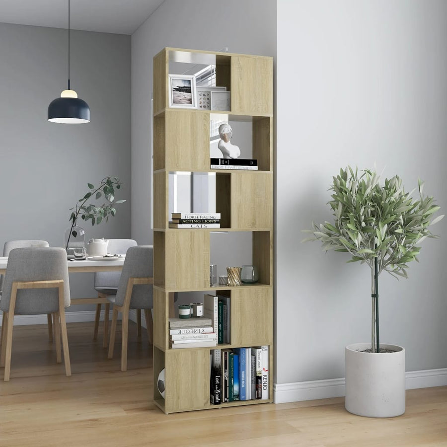Boekenkast/Kamerscherm 60X24X186 Cm Spaanplaat Sonoma Eiken