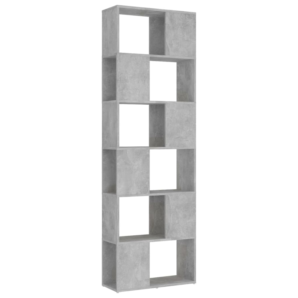 Boekenkast/Kamerscherm 60X24X186 Cm Spaanplaat Betongrijs