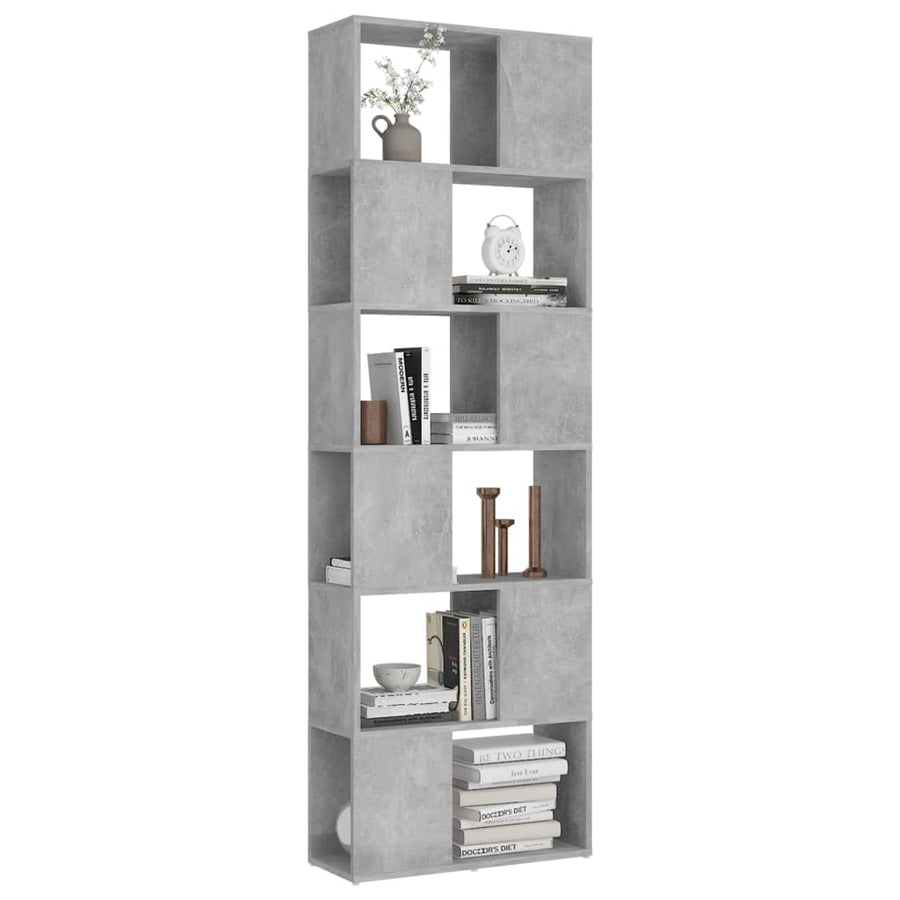 Boekenkast/Kamerscherm 60X24X186 Cm Spaanplaat Betongrijs