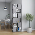 Boekenkast 60x24x186 cm spaanplaat betongrijs