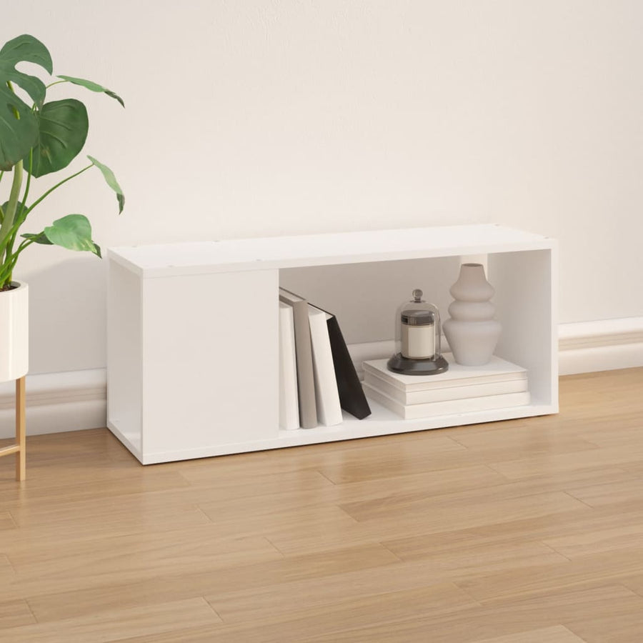 Tv-Meubel 80X24X32 Cm Bewerkt Hout Wit