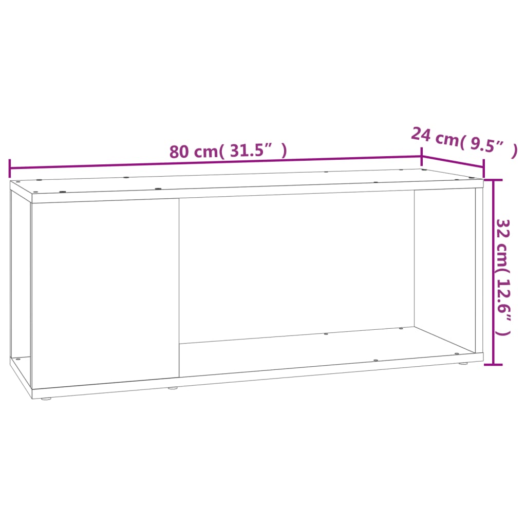 Tv-Meubel 80X24X32 Cm Spaanplaat Betongrijs 1