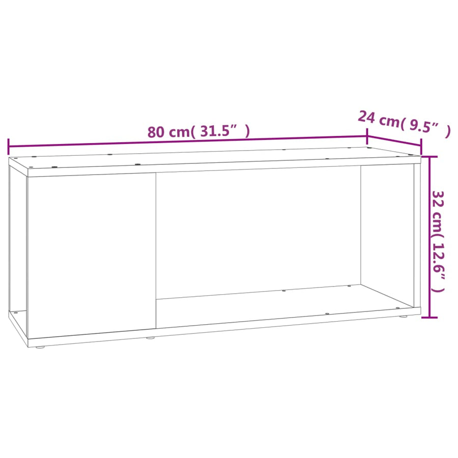 Tv-Meubel 80X24X32 Cm Spaanplaat Betongrijs 1