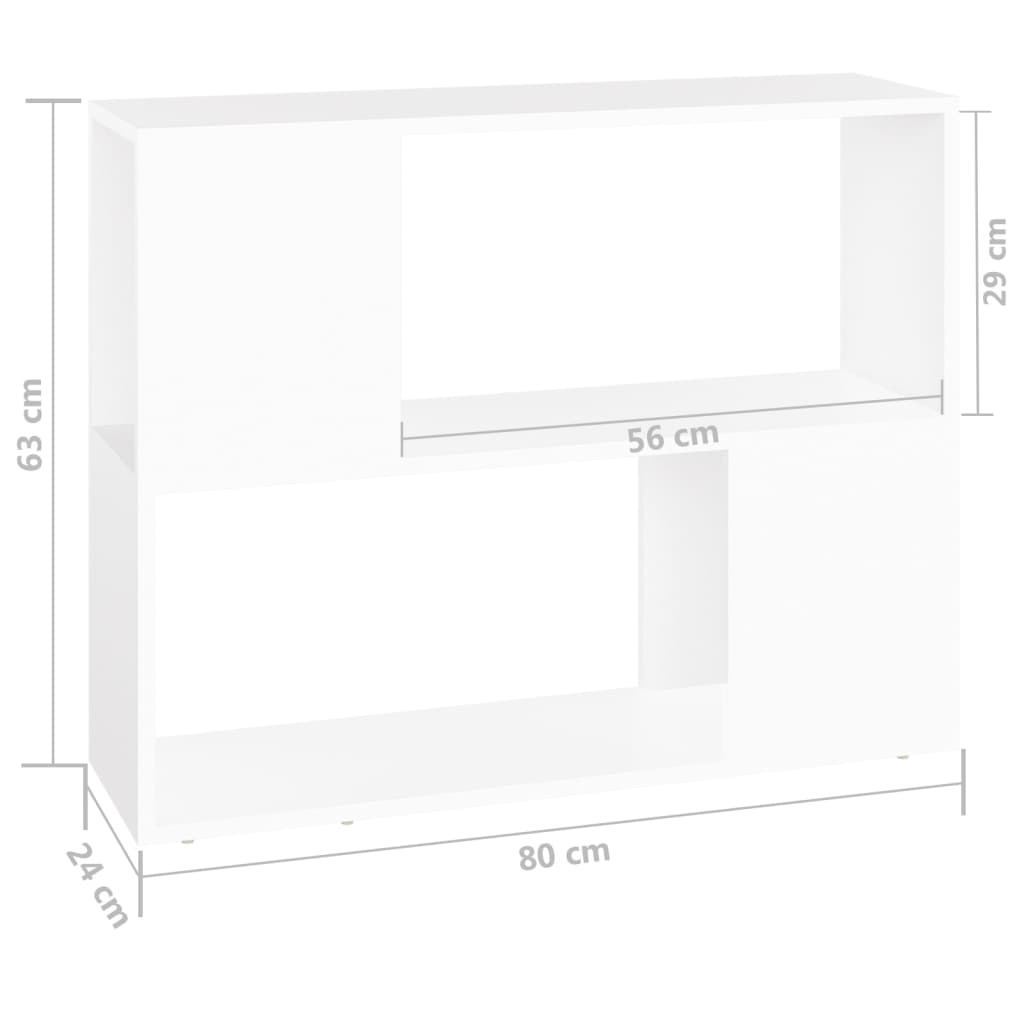 Tv-Meubel 80X24X63 Cm Spaanplaat Wit
