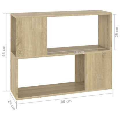 Tv-meubel 80x24x63 cm bewerkt hout sonoma eikenkleurig